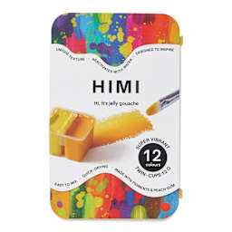 Himi Jelly Gouache Paint - Set of 12, Super Vibrant, 12 g cups front of package