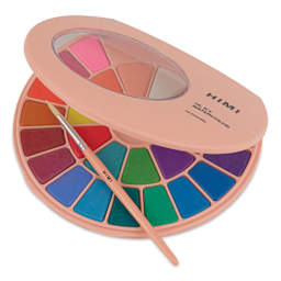 Himi Watercolor Paint Pans - Set of 24, Assorted Colors with brush