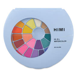 Himi Watercolor Paint Pans - Set of 38, Assorted Colors front of case