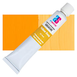 Art Spectrum Artists' Gouache - Yellow Deep, 22.5 ml tube and swatch