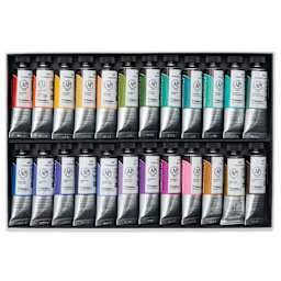 ShinHan Professional Designers Gouache - Set of 24, Set B Assorted Colors, 15 ml back of tubes