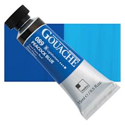 ShinHan Professional Designers Gouache - Peacock Blue, 15 ml tube and swatch