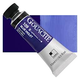 ShinHan Professional Designers Gouache - Blue Violet, 15 ml tube and swatch