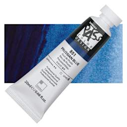 ShinHan Pass Colors Opaque Watercolor Tube - Prussian Blue, 20 ml tube and swatch