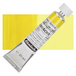 Schmincke Calligraphy Gouache - Lemon Yellow, 20 ml Tube and swatch