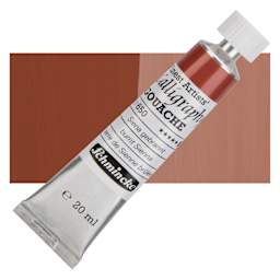 Schmincke Calligraphy Gouache - Burnt Sienna, 20 ml Tube and swatch