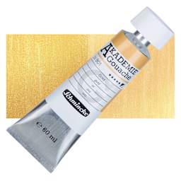 Schmincke Akademie Gouache Paint - Gold, 60 ml Tube and Swatch