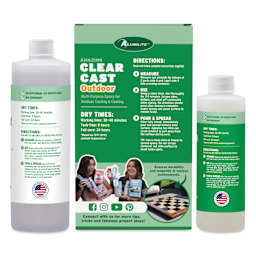 Alumilite Amazing Clear Cast Outdoor Epoxy - 710 ml, back of package and bottles