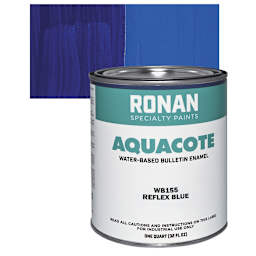 Ronan Aquacote Water-Based Acrylic Color - Reflex Blue, Quart and swatch