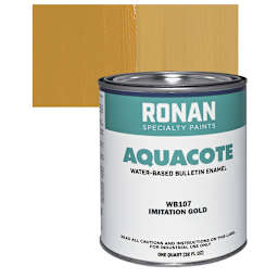 Ronan Aquacote Water-Based Acrylic Colors - Imitation Gold, Quart and swatch