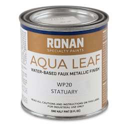 Ronan Aqua Leaf Water-Based Faux Metallic Color - Statuary, 1/2 Pint