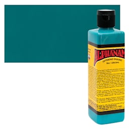 Alpha6 Alphanamel Lettering Enamel - Bright Teal, 236.6 ml - Bottle and Swatch
