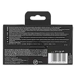 Staedtler Pigment Arts Brush Pens - Greens and Turquoises, Set of 6, back of the packaging