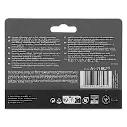 Staedtler Pigment Arts Pens - Intense Black, 1 mm, Bullet Tip, Pkg of 2, back of the packaging