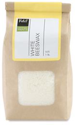R&F White Beeswax - Front view of 1 lb bag of granulated Beeswax
