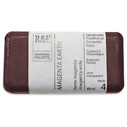 R&F Encaustic Paint Block - Magenta Earth, 40 ml, Block
