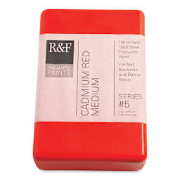 R&F Encaustic Paint Block - Cadmium Red Medium, 333 ml block