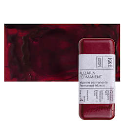 R&F Encaustic Paint Block - Alizarin Permanent, 104 ml block and swatch