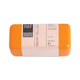 R&F Encaustic Paint Block - Indian Yellow, 104 ml block