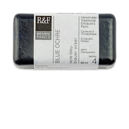 R&F Encaustic Paint Block - Blue Ochre, 40 ml block