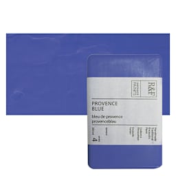 R&F Encaustic Paint Block - Provence Blue, 333 ml, Block and swatch