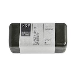 R&F Encaustic Paint Block - Turkey Umber Greenish, 104 ml block