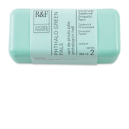 R&F Encaustic Paint Block - Phthalo Green Pale, 104 ml block