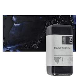 R&F Encaustic Paint Block - Payne's Gray, 104 ml block and swatch
