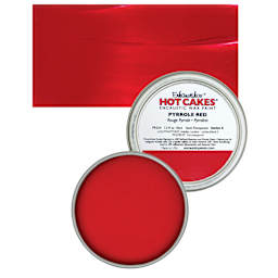 Enkaustikos Hot Cakes Encaustic Wax Paint - Pyrrole Red, 45 ml tin and swatch