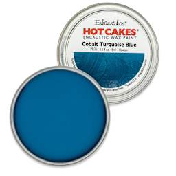 Enkaustikos Hot Cakes Encaustic Paint - Cobalt Turquoise Blue, 45 ml tin