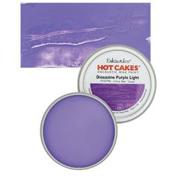 Enkaustikos Hot Cakes Encaustic Wax Paint - Dioxazine Purple Light, 45 ml tin and swatch