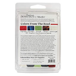 Enkaustikos Hot Sticks Encaustic Paints - Set of 5, Patricia Seggebruch Colors from the Road, 13 ml stick back of package