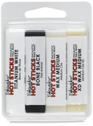 Enkaustikos Hot Sticks Encaustic Paint Sets - Front of package of 4 Pc Set of Basic Colors