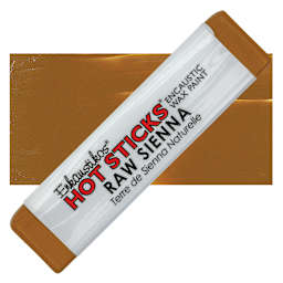 Enkaustikos Hot sticks Encaustic Wax Paint - Raw Sienna, 13 ml stick and swatch