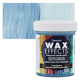 DecoArt Wax Effects Acrylic Paint - Cobalt Blue Hue, 4 oz Jar and swatch