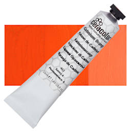 Ceracolors Waterborne Wax Paint - Cadmium Orange - Tube and Swatch