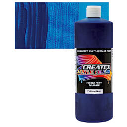 Createx Acrylic - Phthalo Blue (Green Shade), Quart and swatch