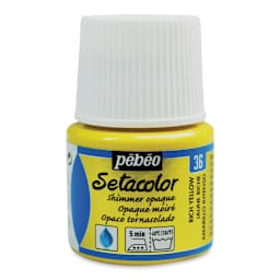 Pebeo Setacolor Fabric Paint - Rich Yellow, Shimmer, 45 ml bottle