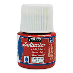 Pebeo Setacolor Fabric Paint - Cardinal Red, Light Fabric, 45ml Bottle