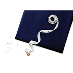 Fabric Palette Pre-Cut Cotton Fabric - Navy, 1 yd with tape measure and pins (sold separately)