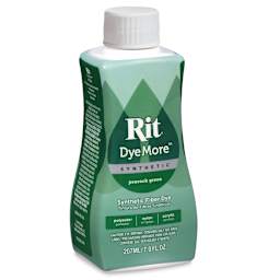 Rit DyeMore Synthetic Fiber Dye - Peacock Green, 7 oz, front of the bottle