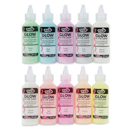 Tulip Dimensional Fabric Paint Set - Puff Glow in the Dark, Set of 10 (out of packaging)