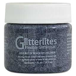 Angelus Glitterlites Flexible Glittercoat Paint - Tuxedo Black, 1 oz
