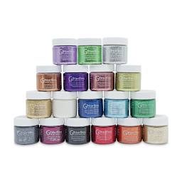 Glitterlites Flexible Glittercoat Paints - Jars of Paint stacked in pyramid