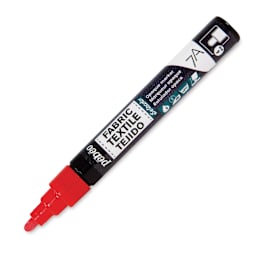 Pebeo 7A Opaque Fabric Marker - Red, 4 mm (Cap off)