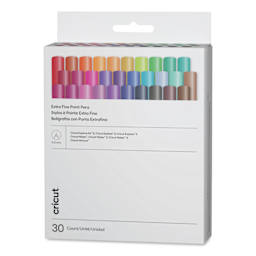 Cricut Pen Set - Ultimate Extra Fine Point Pens, Assorted Colors, Set of 30 front of packaging