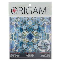 Yasutomo Kaleidoscope Series Origami Paper - Front of Yuzen Floral package shown