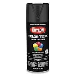Krylon Colormaxx Spray Paint - Black, Satin, 12 oz