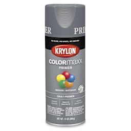 Krylon Colormaxx Primer - Front of can of Gray Primer