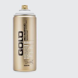 Montana Gold Acrylic Professional Spray Paint - Shock White, 400 ml (Spray can with color swatch)
